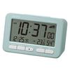 RHYTHM FitWave Alarm Clock, Radio-Controlled, Electronic Alarm (with Snooze), Thermometer, Hygrometer, Calendar, Blue, 7.8 X 12 X 5.4 Cm, D234, 8RZ234