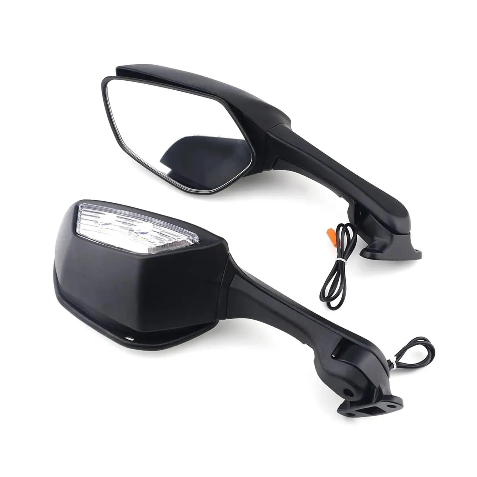 Motorcycle LED Rearview MIrror with LED Turn Signal Light Side Mirrors For Ninja ZX 10R ZX-10R 2011-2015 2016-2020 H2 2014-2015 1Pair