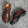 American Couple Low-top Small Leather Shoes Men's and Women's Genuine Leather Crazy Horse Brown Large-size Short Boots Round Head Men's Casual