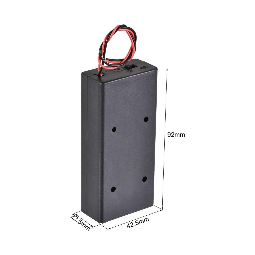 uxcell Case Saving Box 2 Slots x 3.7V 2-Wire Lead On/Off Switch Cover for 2 x Batteries 5pcs