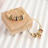 Boho Vintage Big Hoop Earrings for Women - Gold Plated Colorful Zircon Dangle Earrings  Accessories