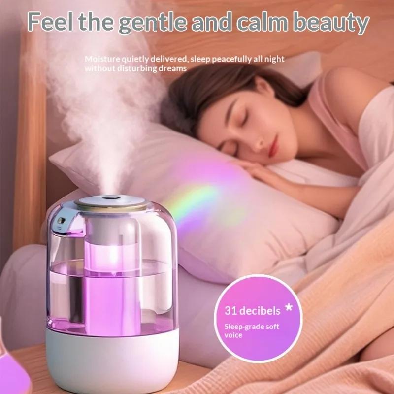 Large Capacity Humidifier Ultra Quiet Humidifier Top Fill Design with UV Light Filter Adjustable MistColor Changing Humidifier