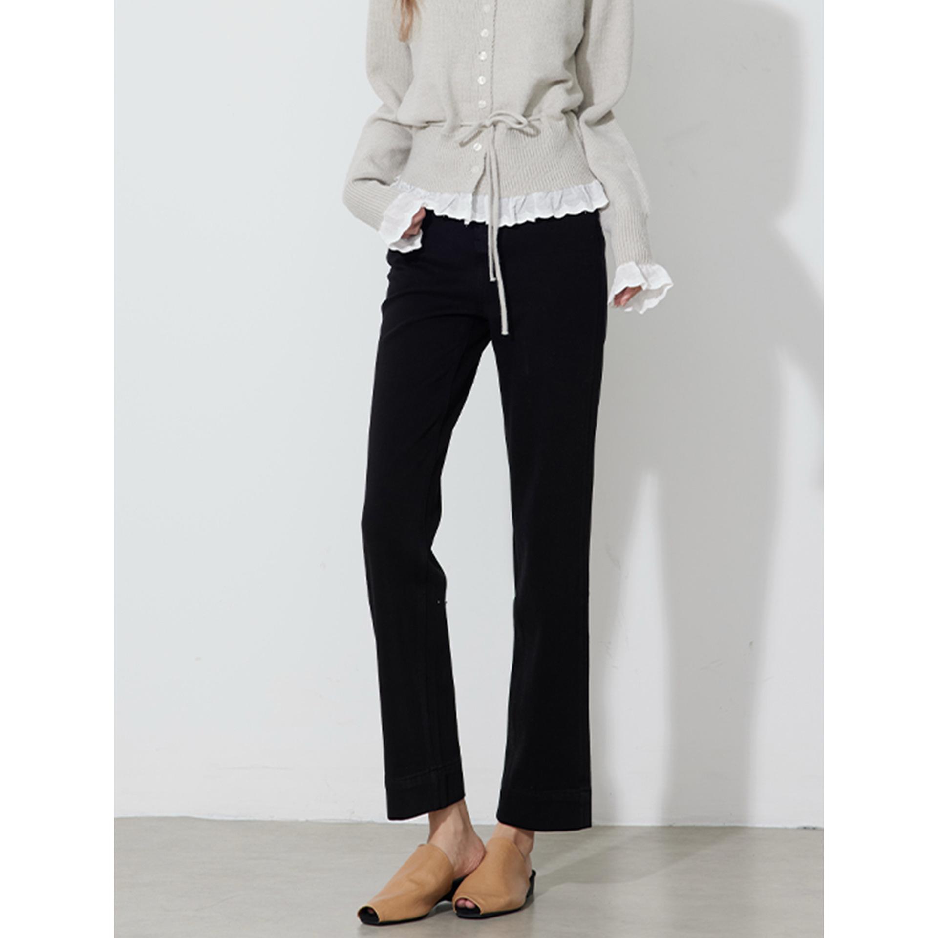 

Lan Jing Tencel Stretch Cropped Straight-Leg Pants for Tall Women - Slimming, Versatile Jeans, 2025 Early Autumn Collection XXL