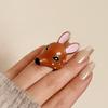 Brauner Emaille-Ring Geometrischer Chunky Tierring Kreativer Hirsch Tropföl-Ring Freunde