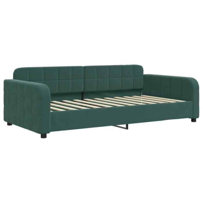 VidaXL Daybed Dark Green 100x200 Cm Velvet 354067
