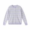 Deesha Girls' Striped Round Neck Knit Cardigan