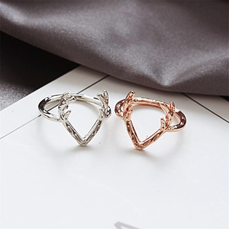 Europäischer & Amerikanischer Geweih Weihnachtsring - Schmuckzubehör im Tierdesign