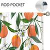 Orange Leaves Small Kitchen Curtains Allover Fruits Citru Window Treatment Leaves Rod Pocket Cafe Short Window Curtains for