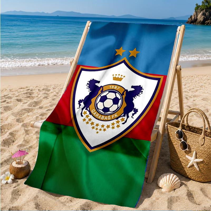 Qarabag Soccer Team Crest Design Beach Towel, Quick-drying, Easy to Care for, Suitable for Both Fitness and Beach Vacations,Sports Essential