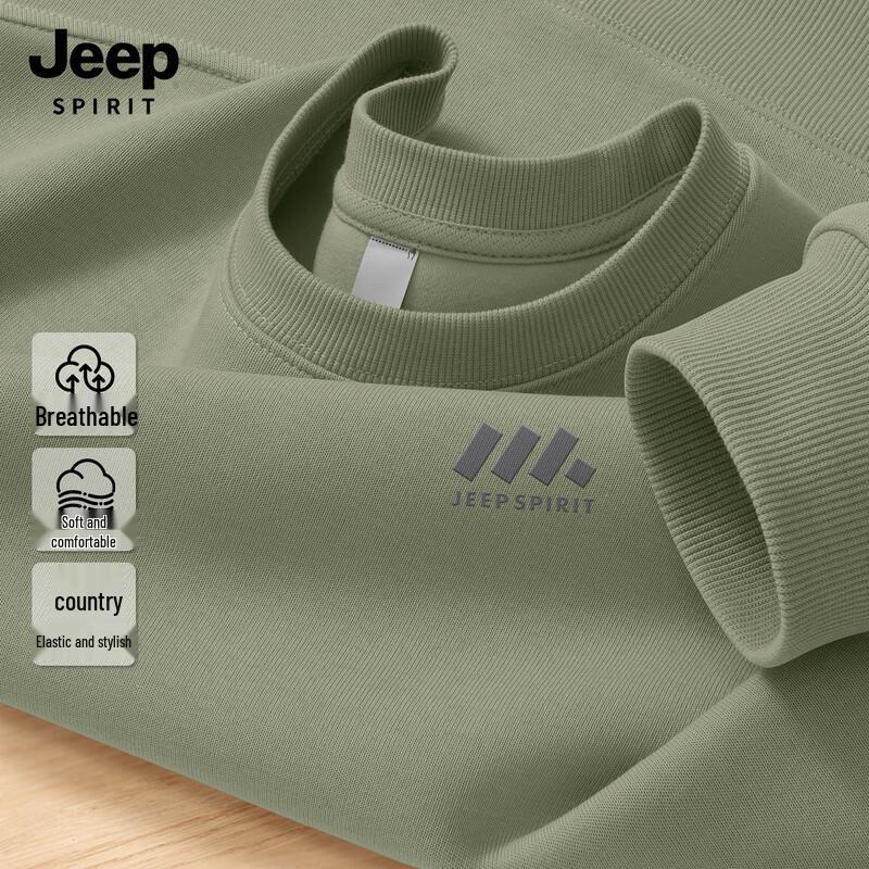 

JEEP SPIRIT Men s Loose Fit Round Neck Sweatshirt (2025 Collection) L