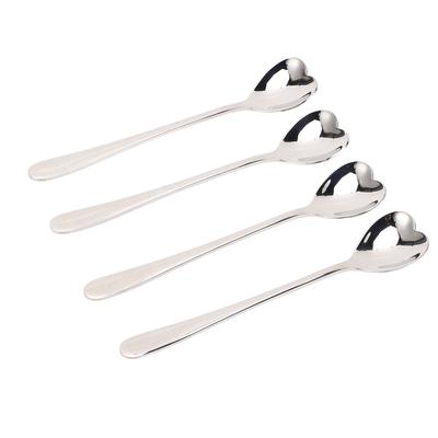 4 ks Kávová lyžička Nerezová oceľ V tvare srdca Čajová Dezertná Cukrová Miešacia lyžička pre Kaviareň