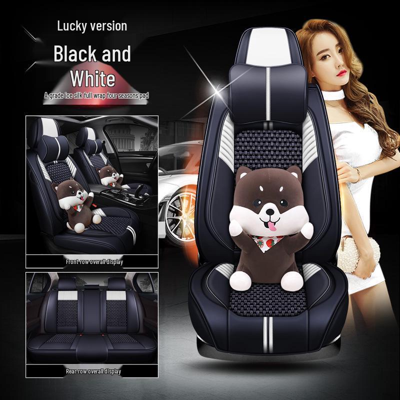 Jiaqi Eis-Seide Cartoon Autositzbezug: Vollständige Abdeckung, Universelle Passform für alle Jahreszeiten