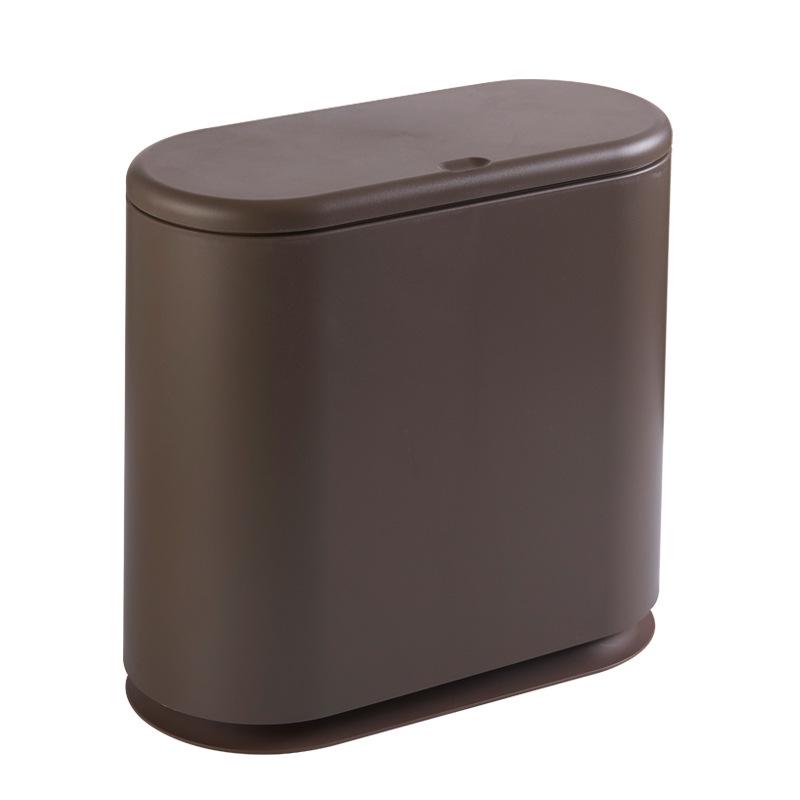 Creative Plastic Wet-Dry Separation Trash Can with Lid and Press-Type Garbage Bag Support.