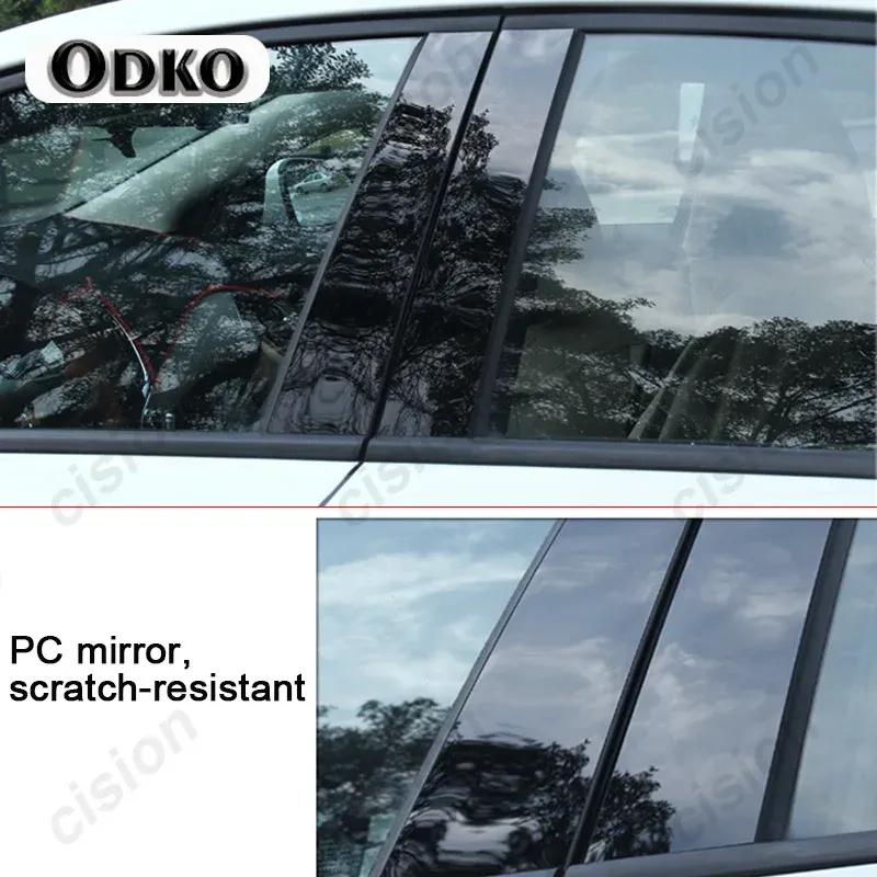 6 Carbon Fiber Black Car Door Window Column BC Pillar Post Cover Trim PC Material Sticker For BMW 3 Series E90 F30 G20 2005-