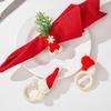 Mini Christmas Red Hats Napkin Rings Holder for Christmas Holiday New Year Dinning Table Wedding Table Decor Accessories 1pcs
