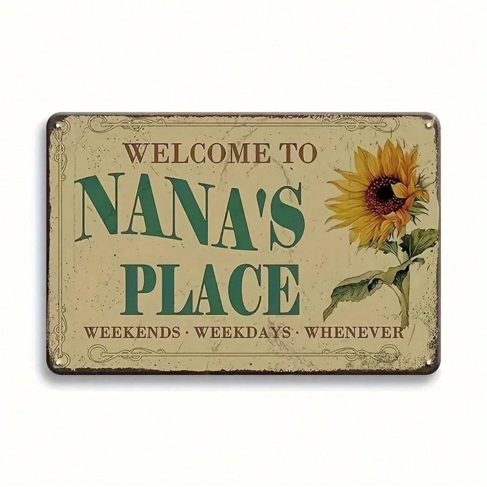 Planetjuice wall art Retro Metal Sunflower Sign Outdoor Aluminum Wall Art Welcome Decor (as the picture,20X30)