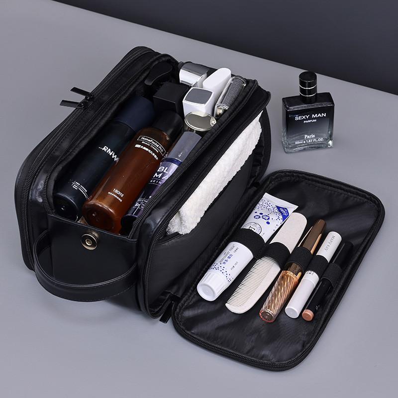 Borsa da toeletta da uomo in PU con scomparti multipli e separazione asciutto/bagnato per viaggi e uso quotidiano