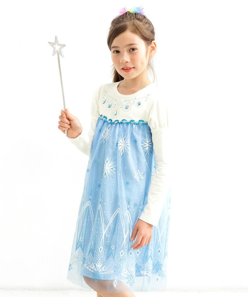 Dress for for Light Blue X Long Sleeves [Bee] Tulle-switched Girls, Kids, Halloween, Princess, Snow, Costume, Cosplay, Beaded, Glitter, Formal,