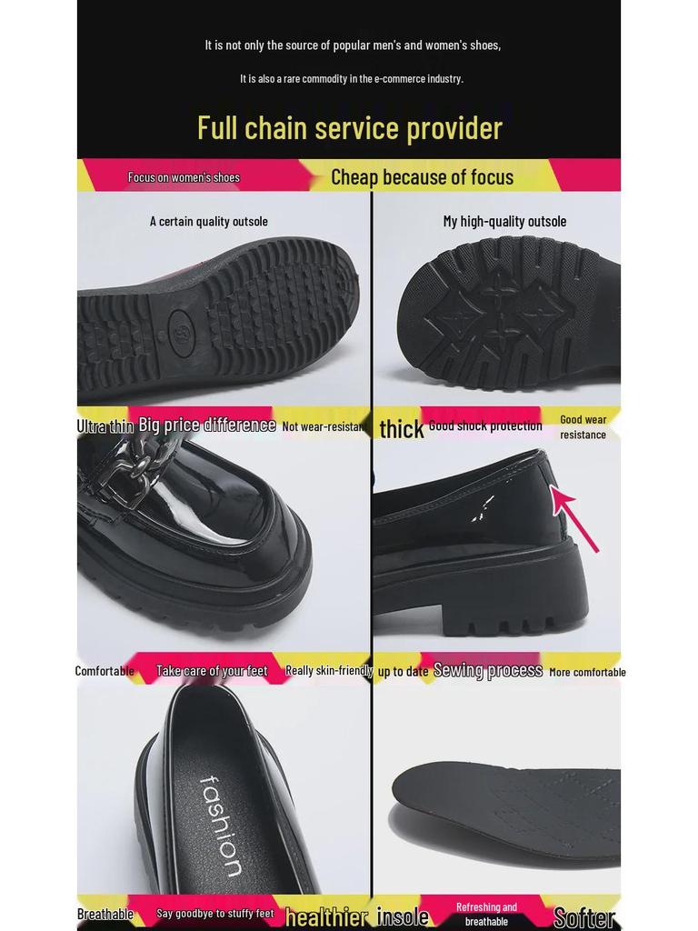 Damskie Loafersy na Grubej Podeszwie Sznurowane 2025: Wszechstronny brytyjski styl na wiosnę i lato