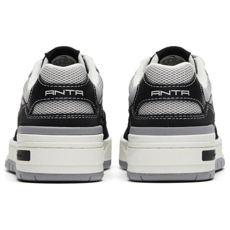 Anta Flame 4.0 Anti Slip Wear Resistant Low Top Skateboard Shoes Women's Black White Sneakers 122328081-3
