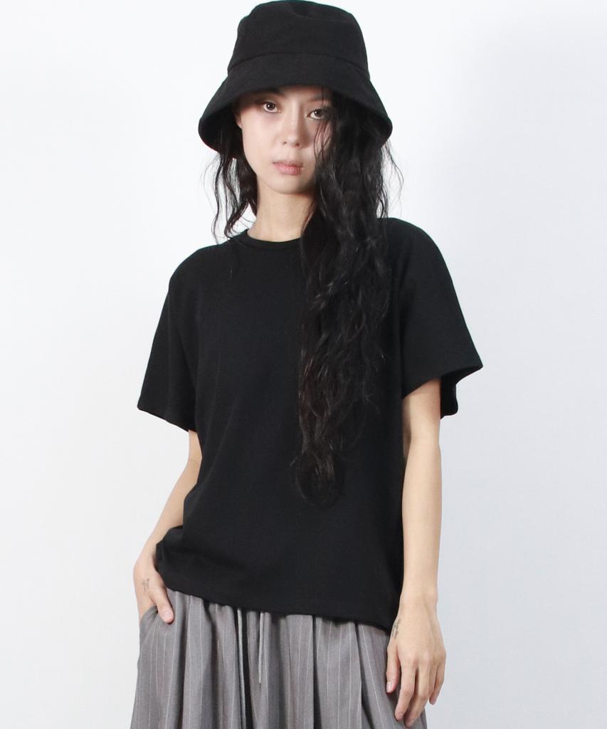 Deumakeu Standard Fit Solid French T-Shirt Black