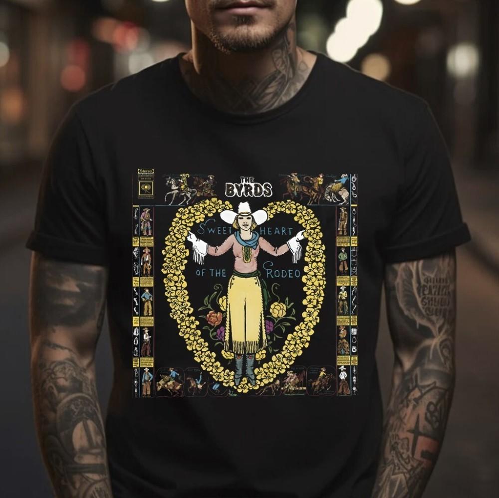 New THE BYRDS SWEETHEART OF THE RODEO 1968 Black T-Shirt Unisex S-5XL Unisex T-Shirt XL