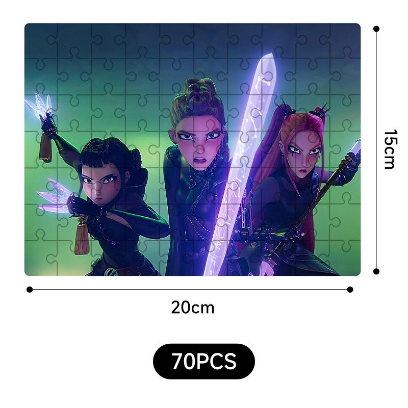 New Kpop Demon Hunters 20*15Cm Jigsaw Puzzle Toys Rumi Mira Zoey Huntrix Character Pattern Board Game Home Decor Children Gifts