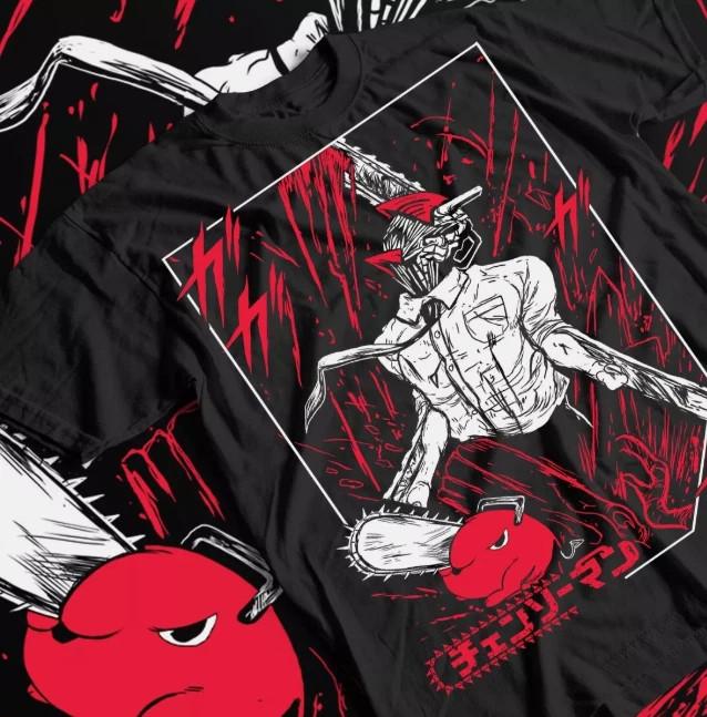 Anime Chainsaw Unisex Public Safety Division 4 Denji Black TShirt