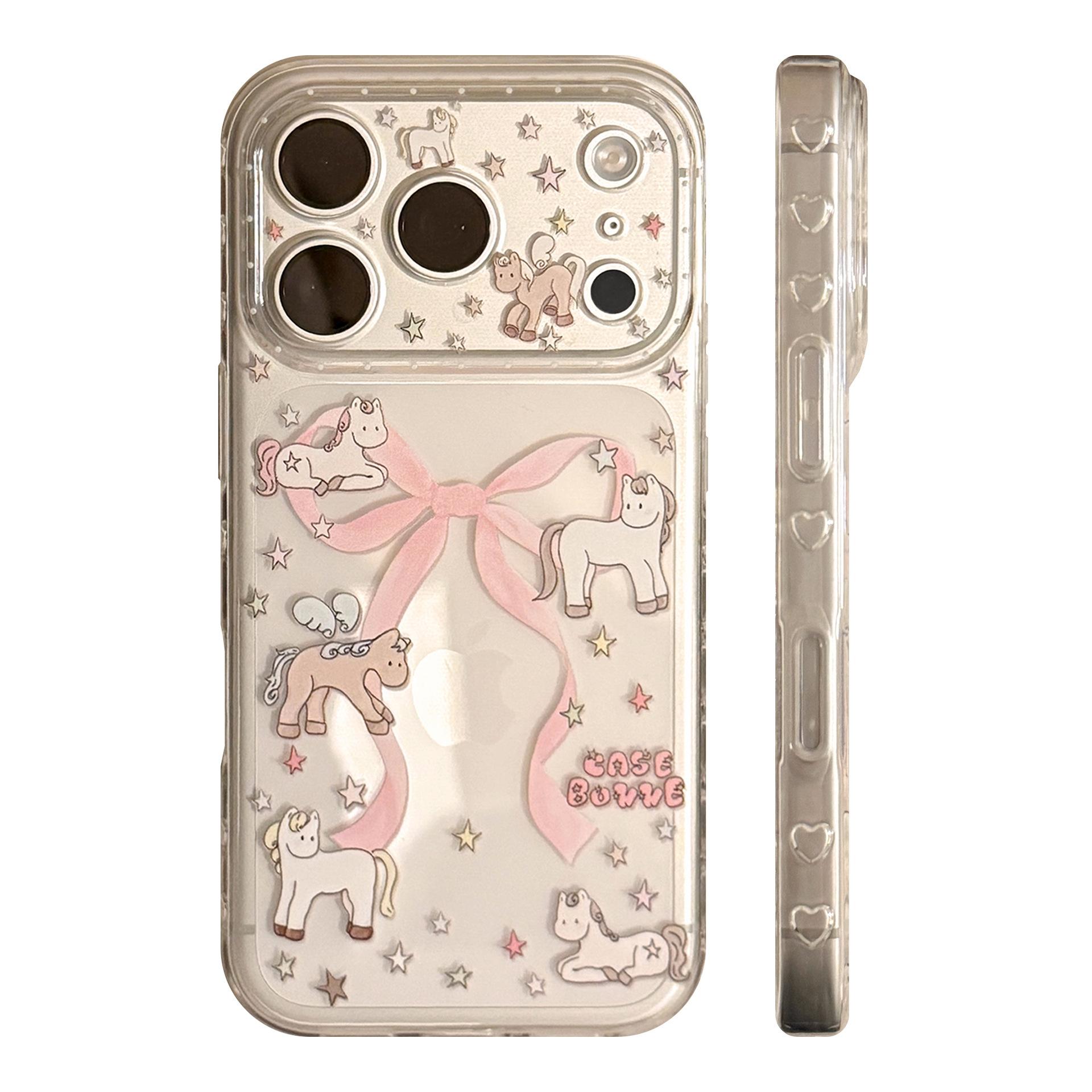 

Розовый Пони с Бантом Чехол для Телефона для iPhone 16, iPhone 17, iPhone 17 Pro Max iPhone 11
