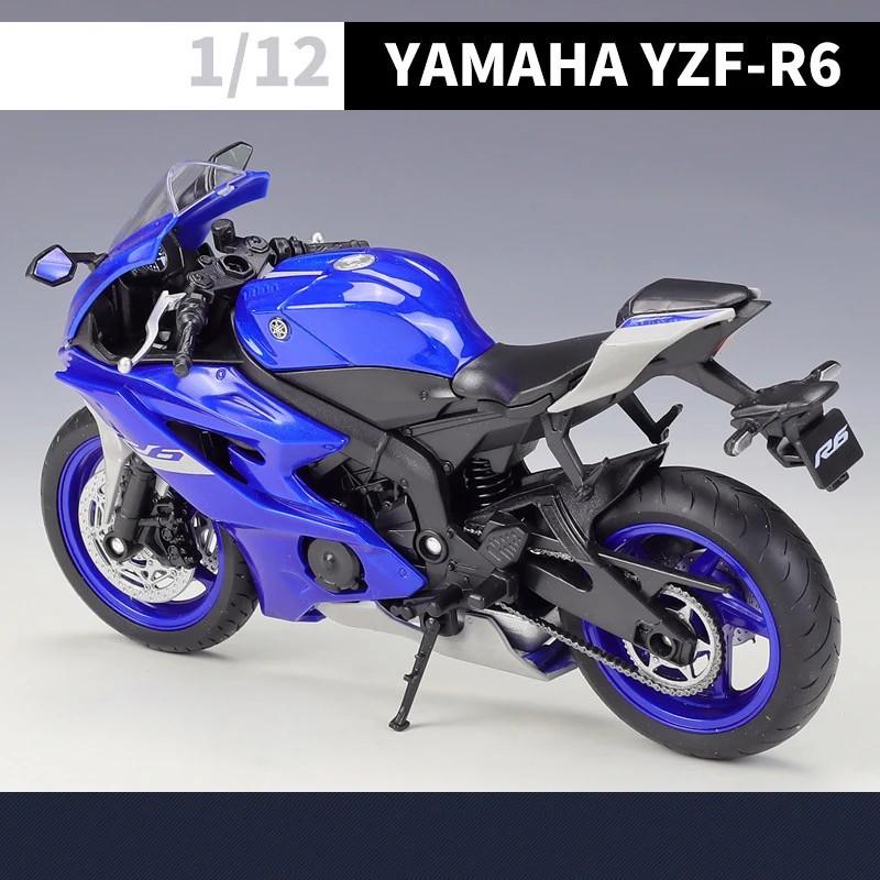 WELLY 1/12 Yamaha YZF-R6 Alloy Motorcycle Model Diecast Toy Cars Toys Racing Car Models for Childrens Vehicles Collection Gifts
