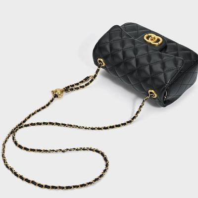 Vysoce hodnotná malá zlatá kulatá čtvercová tlustá taška dámská nová diamantový řetízek jedno rameno crossbody malá čtvercová taška