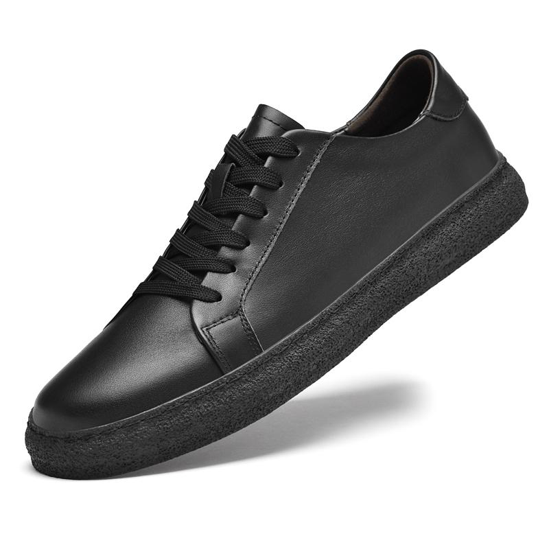 

Fashion Brand Men Casual Shoes Leather Flats Soft Increase 6cm Shoes Top Quality Outdoor Shoes Men Sneakers Walking Shoes Tennis Shoes 44 чорний