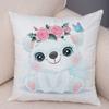 45x45cm Cute Giraffe Lion Cow Pillowcase Decorative Cartoon Animal Print Cushion Cover Children's Room Sofa Home Pillowcase