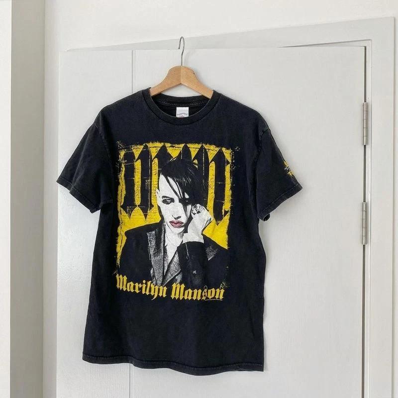 Marilyn Manson Against All Gods Band Black Unisex Cotton T shirt S-5XL KH8550