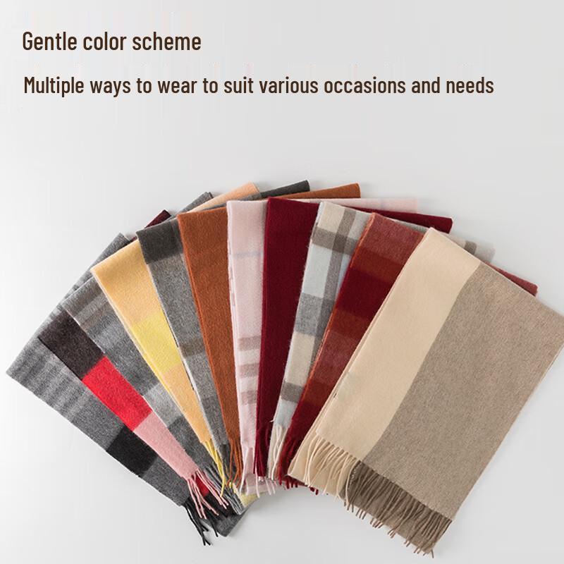 Hengyuanxiang 100% Wool Plaid Scarf
