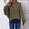 Women's Comfortable Casual Top Solid Color Lantern Sleeves Pullovers Long Sleeves Women’s