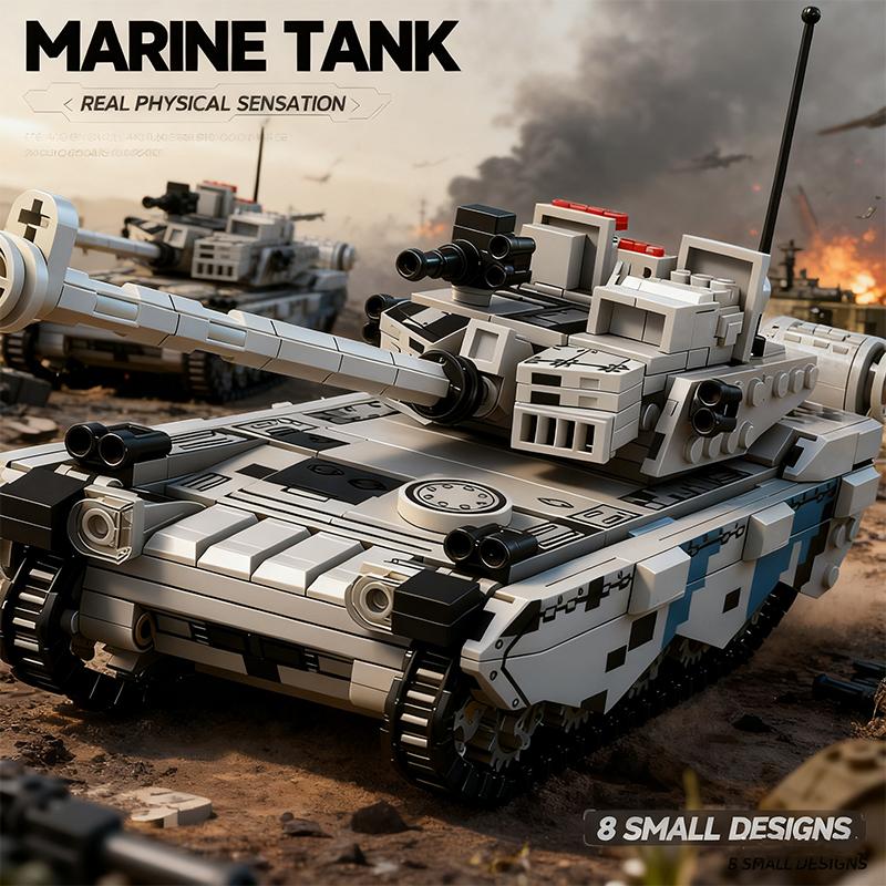

8 in 1 WWII Military Building Blocks Army Tank Airplane Warship Armored Vehicle Model Kits DIY Construction Toys Gift for Boys