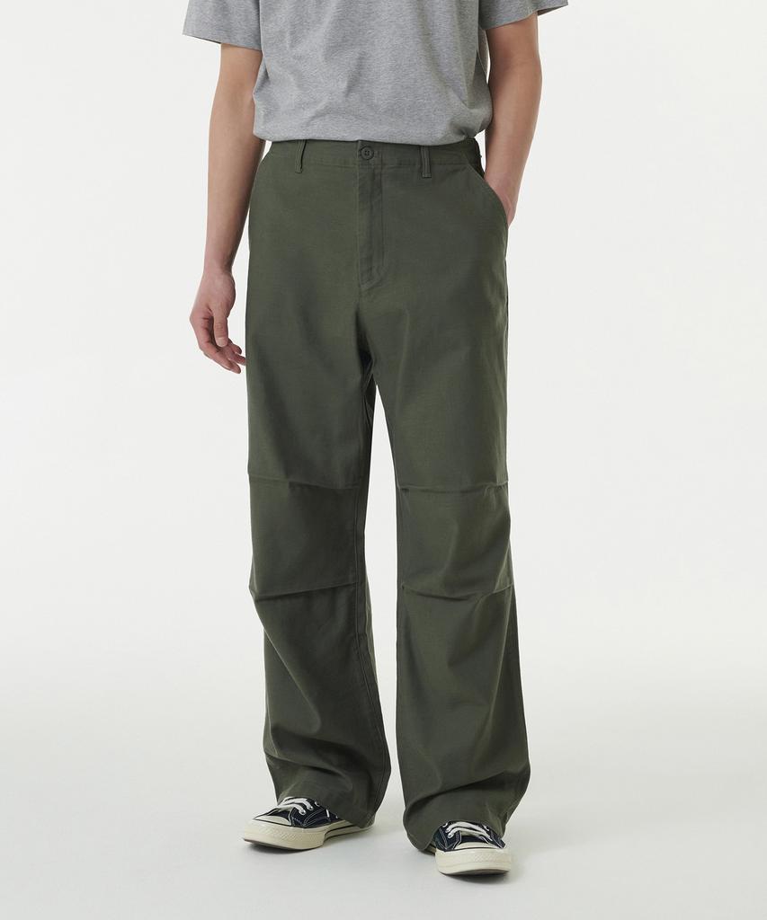 MUSINSA STANDARD Back Satin Parachute Pants [Khaki]