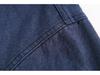 Men's Retro Blue Detroit Workwear Jacket - Heavyweight Spring/Autumn Color Block Lapel Outerwear
