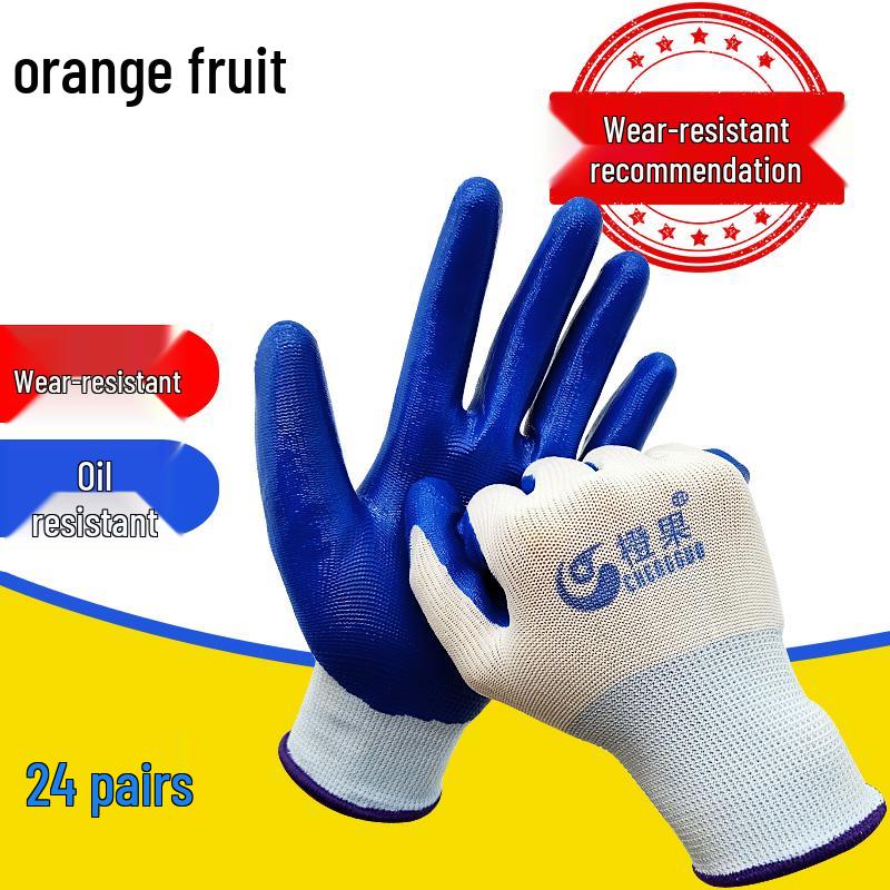 Men's and Women's Waterproof Non-Slip Rubber Coated Work Gloves - Wear-Resistant and Thickened for Construction Sites