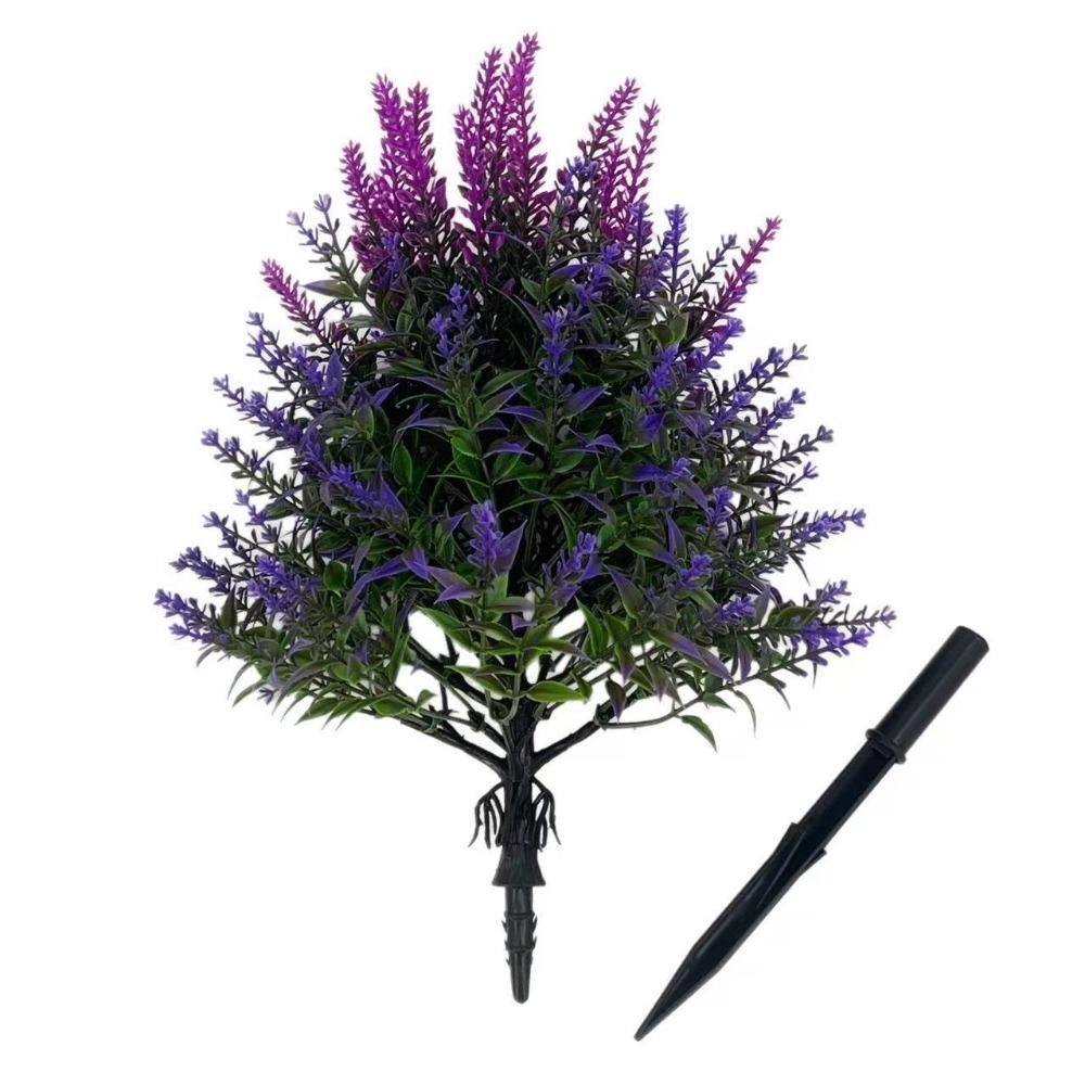 Fade Proof Faux Lavender Ground Stake UV Resistant Fake Green Plant Outdoor Garden