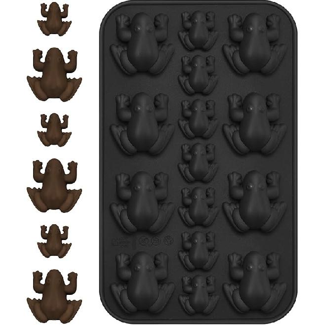 Силиконовая форма для шоколада и конфет Domensi в виде лягушки, лоток для желе и льда на Песах, в забавной форме 10 казней египетских, для дня рождения, вечеринки волшебника, украшения торта чёрный