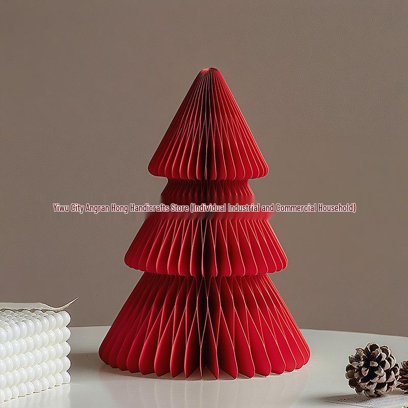 2025 Origami Christmas Tree Ornaments & Tabletop Decorations - Perfect for Holiday Scenes & Photography Props