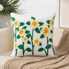 Pack of 2 Embroidered Flower Pillow Cover Boho Throw Pillow Covers 18x18 inch Pillow Covers Pillow Covers for Couch Sofa Bedroom Living Room