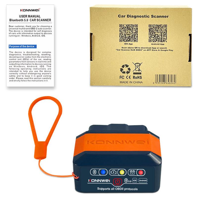 KONNWEI KW905 OBD2 ELM327 V1.5 Bluetooth 5.0 Scanners For Android/IOS ELM 327 OBD 2 Car Diagnostic Toosl Code Readers