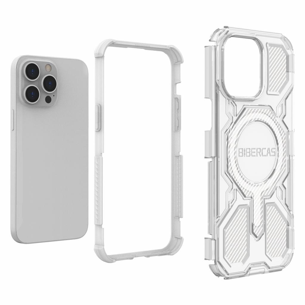 BIBERCAS J-16 Transparent Series For iPhone 14 Pro Case Compatible with MagSafe TPU+PC Phone Cover
