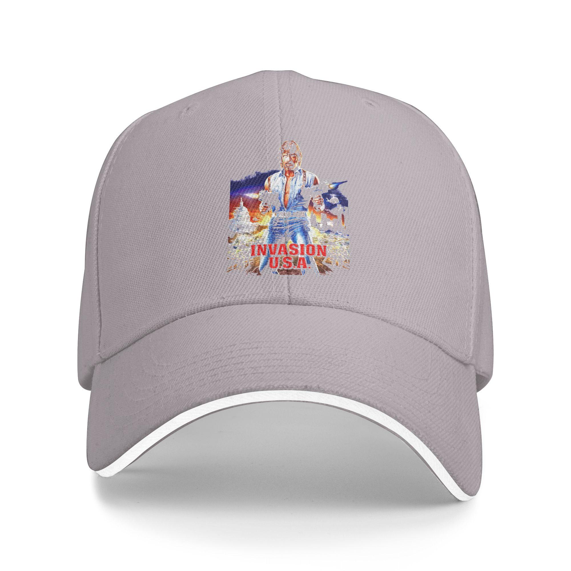 

Chuck Norris USA Active Baseball Caps Fashion Sandwich Hats Unisex Breathable Sun Hat Workouts One Size серый