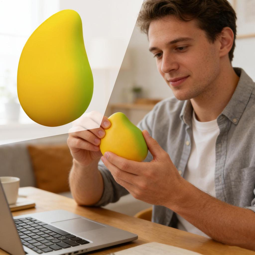 Mango Squeezable Ball Mango Fidget Stress Ball Quick Rebound Squeeze Fruit Toy Realistic Stretching Mango Decompressions Ball