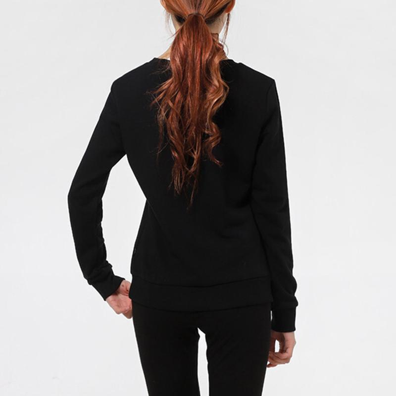 Puma Sports Casual Foil Print Logo Round Neck Pullover Sweatshirt Women Sweatshirt Black 845593-01