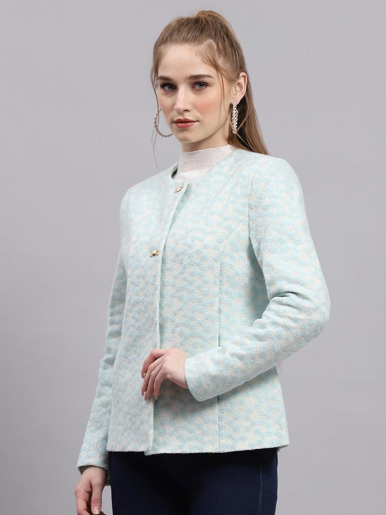 Monte Carlo Women Regular Fit Sky Coat